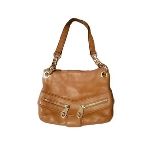 Michael Kors Chic Tan Shoulder Bag with Gold Accents